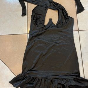 Black mini Polyester dress.